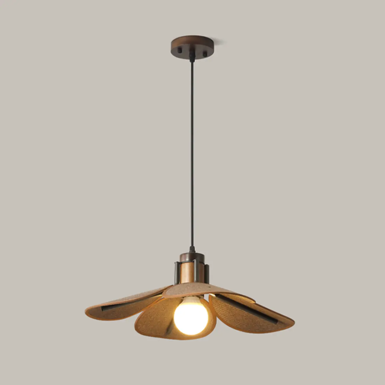 Walnut Wood Flora Pendant Light for Dining Room