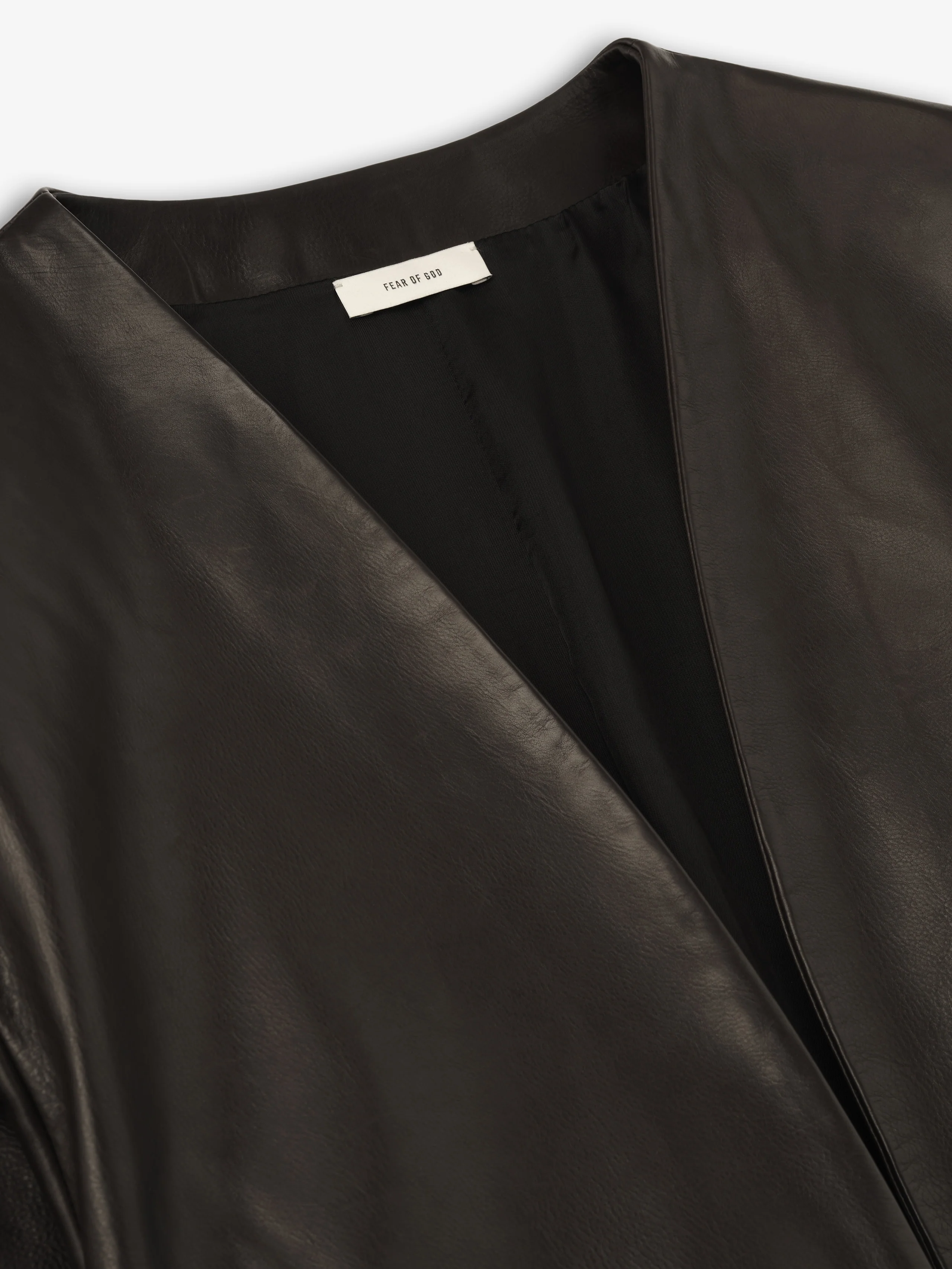 Womens Leather Collarless Jacket