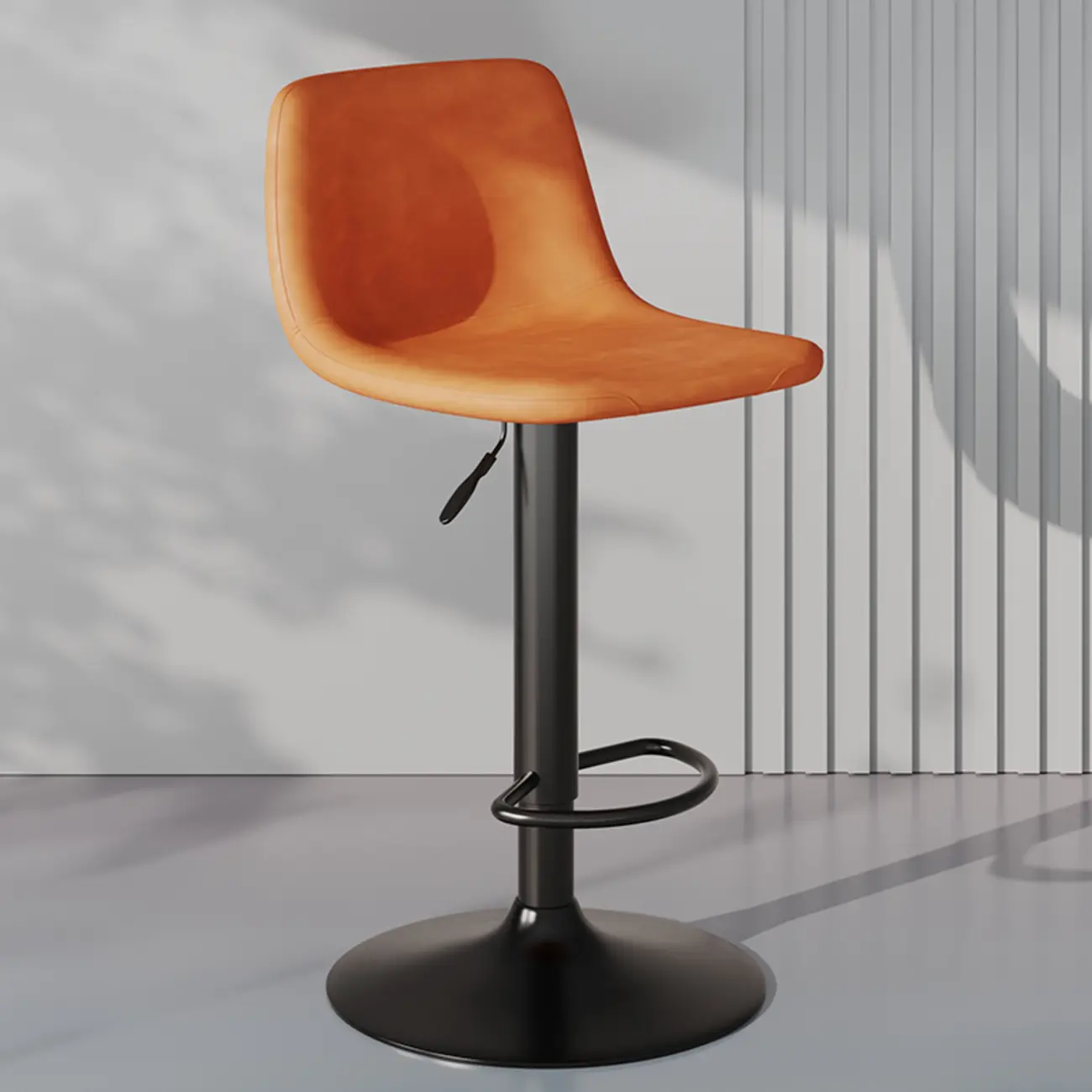 Modern Leather Swivel Bar Stool Adjustable Height