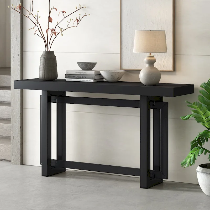 59.1  Modern Solid Wood Console Table with Unique Leg Design for Entryway or Living Room
