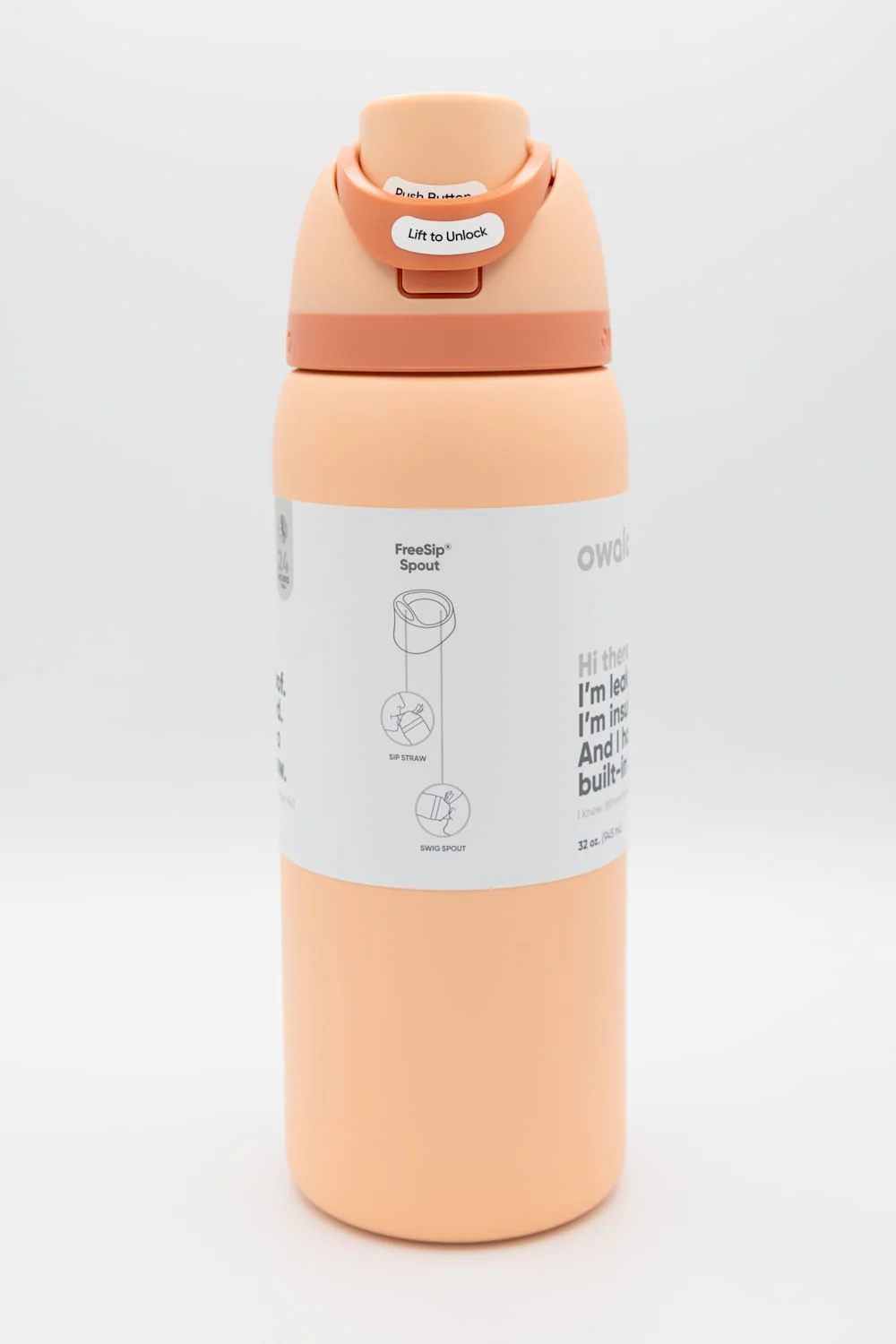 Owala FreeSip 32 oz Stainless Steel Water Bottle in Peach of Mind | C08289-PEACH OF MIND