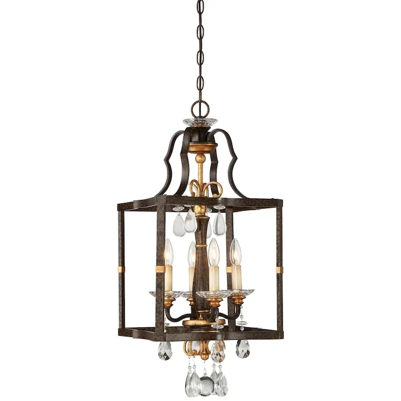 Metropolitan Chateau Nobles Bronze And Clear Glass 4 Light Pendant