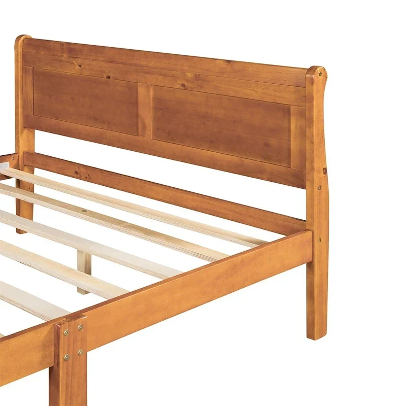 Harper & Bright Designs Wood Twin Sleigh Bed with Headboard and Footboard
