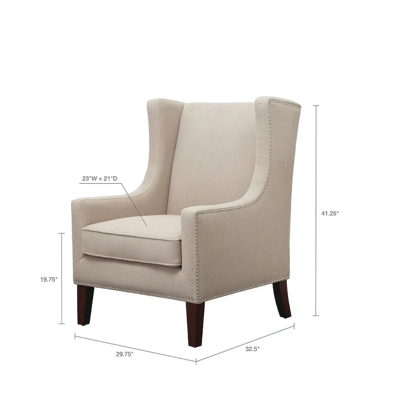 Madison Park Weston Linen Wing Chair