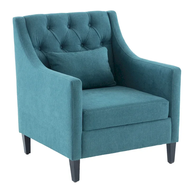 Upholstered Accent Armchair with Lumbar Pillow