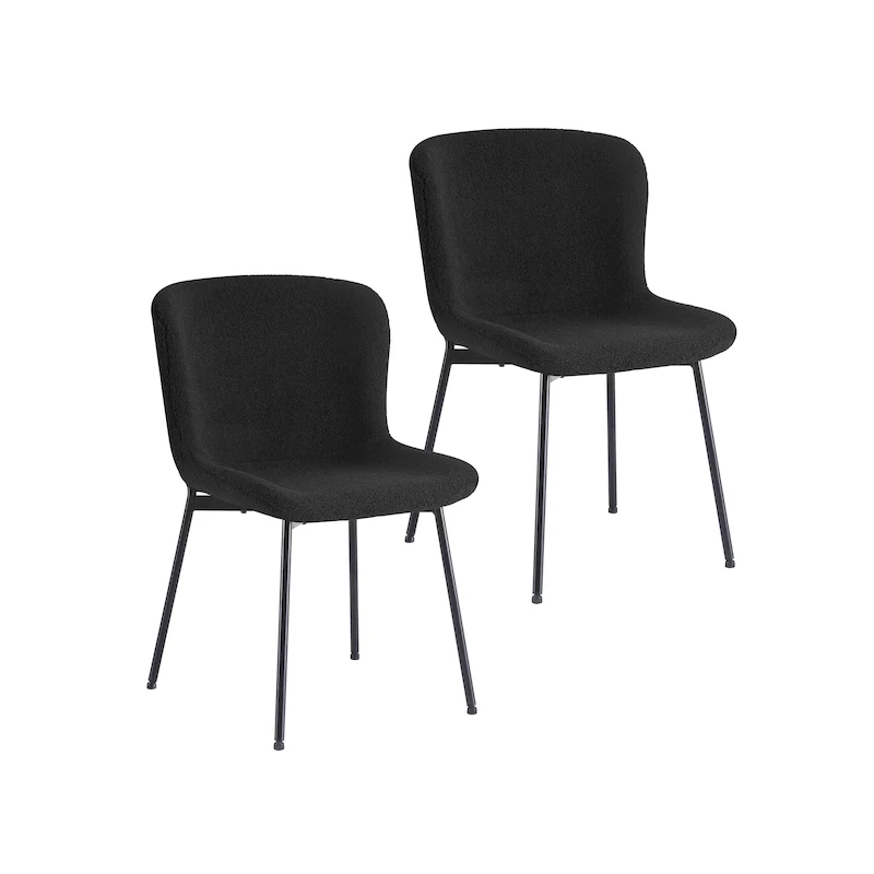 Porthos Home Lance Fabric Upholstered Dining Chairs with Steel Legs, Set of 2