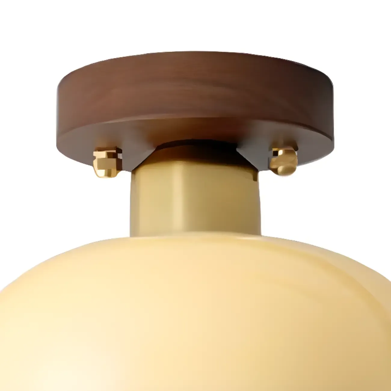 Modern Creamy 1-Light Glass Dome Semi Flush Ceiling Light