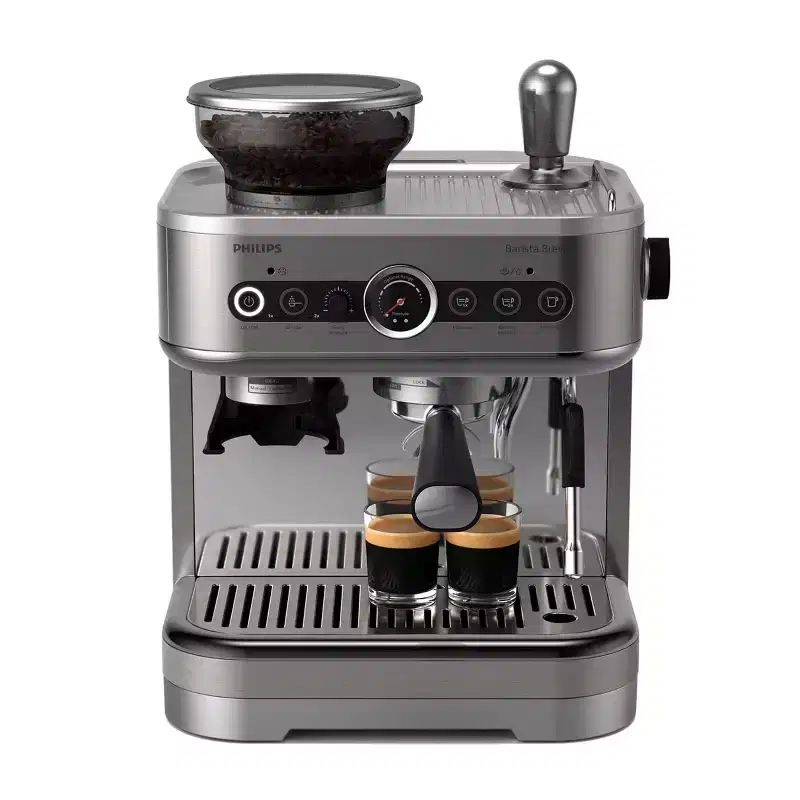 Philips Barista Brew Semi-Automatic Espresso Machine with Milk Frother, Stainless Steel: 2-Year Warranty, 1350W, Dishwasher-Safe Parts