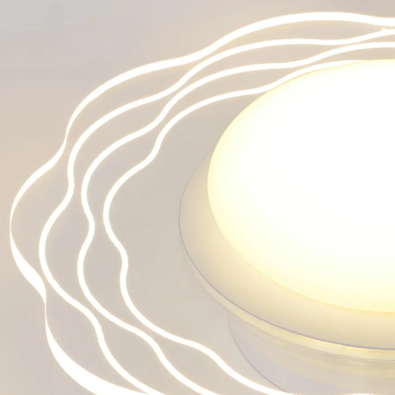 Mini White Artistic Flower Shade Flush Ceiling Light Dimmable