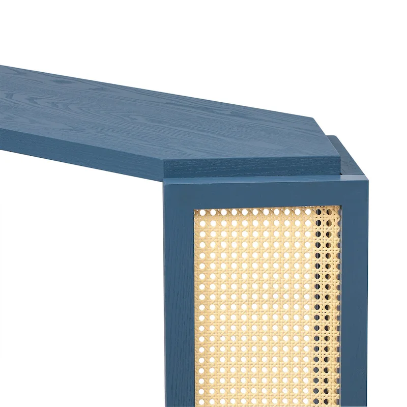 53 Arrow Console Table with Woven Rattan