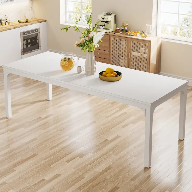78.74 Inches Industrial Rectangular Dining Table with Heavy-Duty Metal Legs (Only Table)