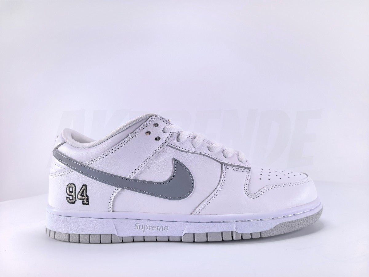 Nike SB Dunk Low Supreme 94 White Metallic Silver - Aktrende