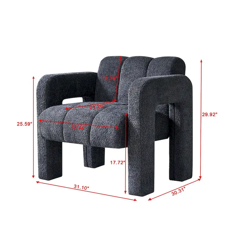 31.10  Wide Boucle Upholstered Accent Chair