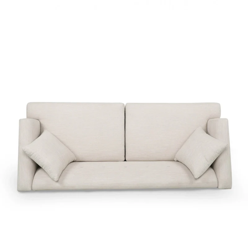 3-Seater Upholstered Sofa Mid-Century Modern Design Birch Wood Legs 73.5