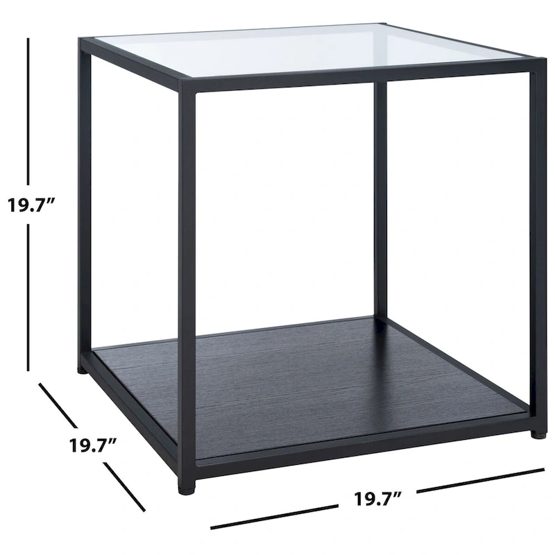 SAFAVIEH Arminta Square Lower Shelf Accent End Table - 19.7 W x 19.7 L x 19.7 H - 20Wx20Dx20H
