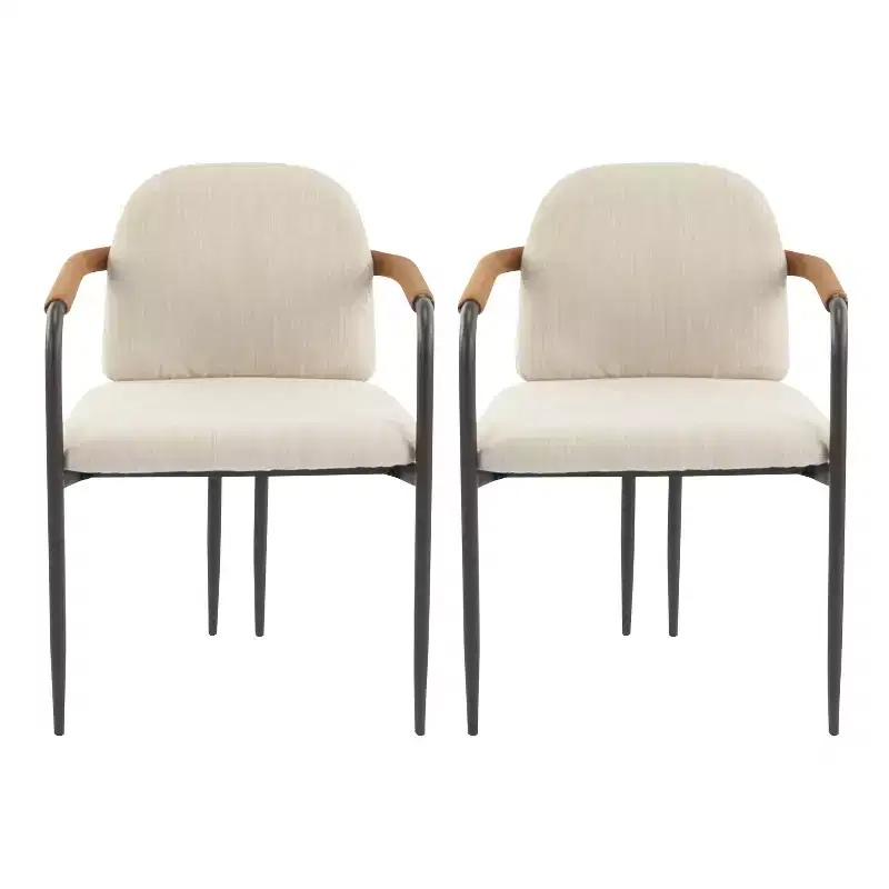 Christopher Knight Home Ihab Modern Upholstered Dining Chair with Iron Frame (Set of 2)