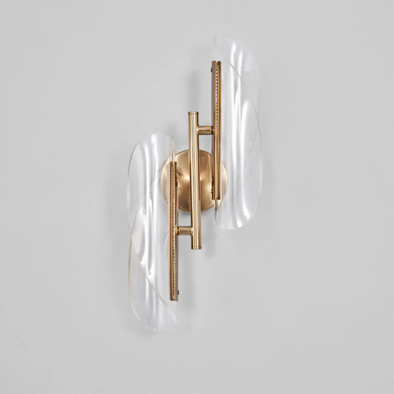 Art Deco Gold Metal and Acrylic LED Wall Sconce