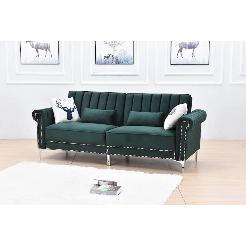 Legend Furniture Covertible Velvet Sofa Bed Sleeper