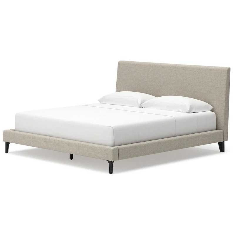 Signature Design by Ashley Cielden Light Gray King Upholstered Bed with Roll Slats
