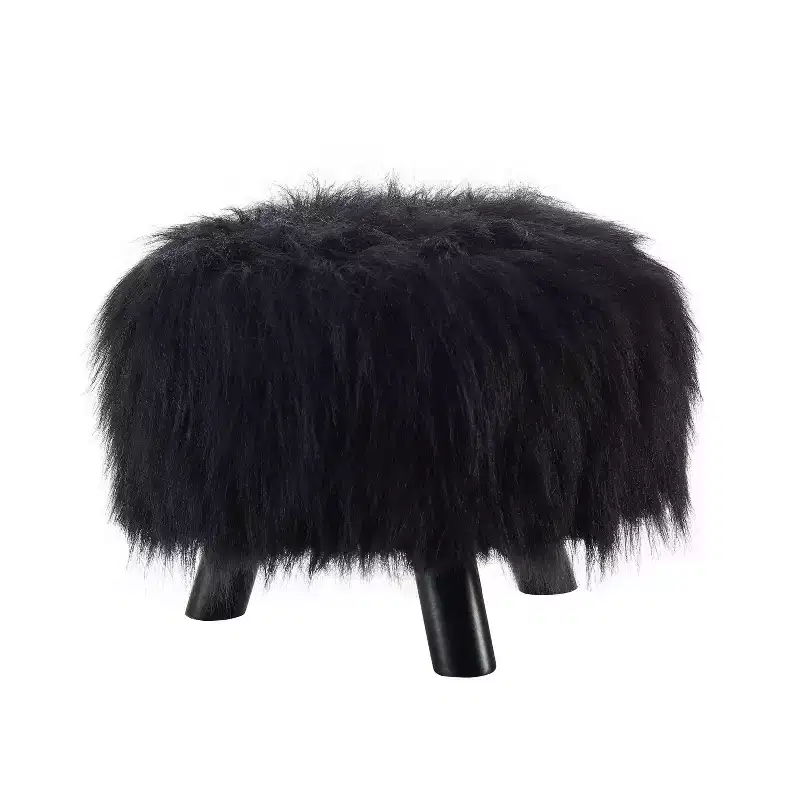 Faux Fur Foot Stool - Linon
