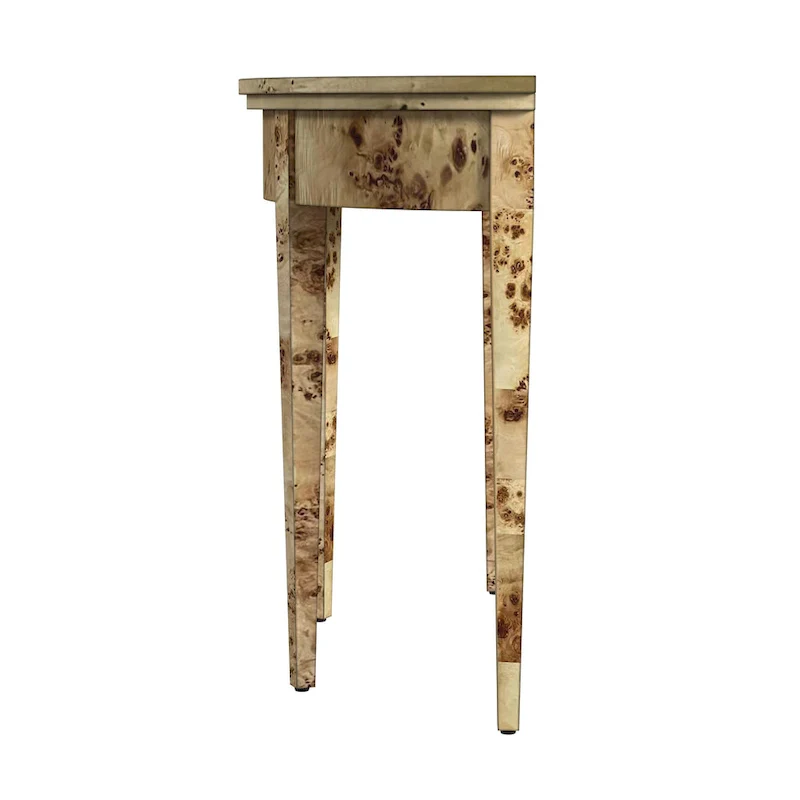 Hampton Demilune Burl 36  Console Table