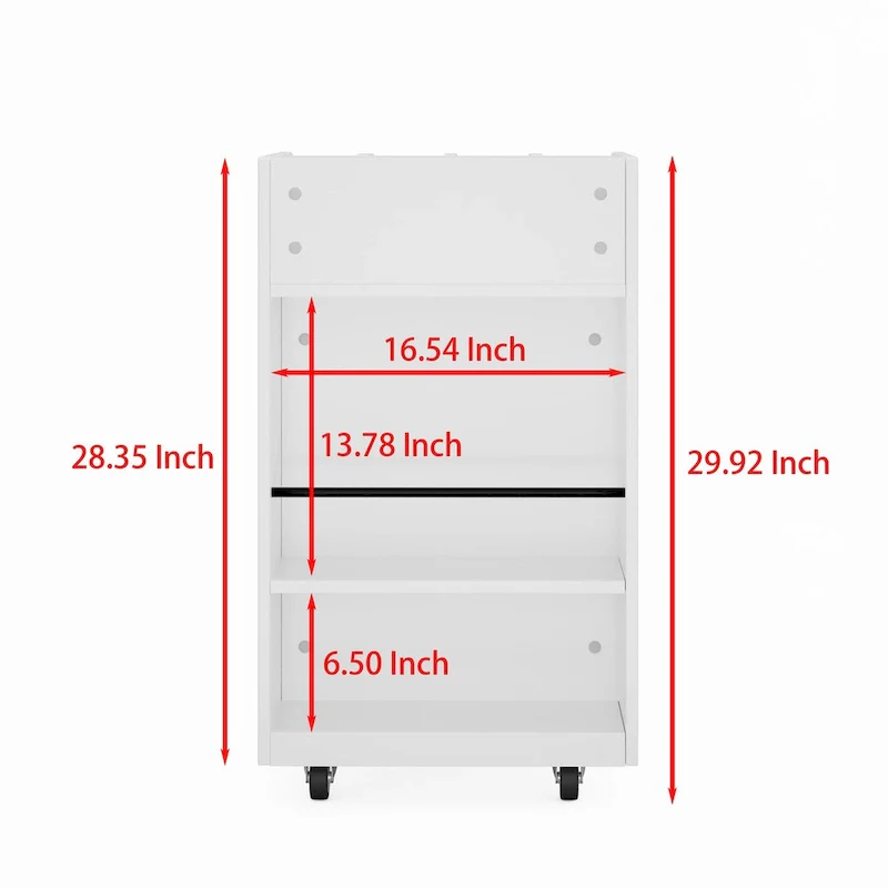 6-Shelf Rolling Kitchen Cart with Spice Rack and Locking Casters