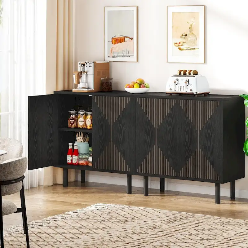58 Inches Sideboard Buffet Cabinet with Doors Freestanding Storage Cabinet