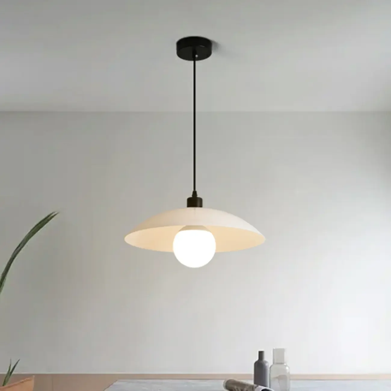 Modern White Glass Adjustable Dining Pendant Lighting