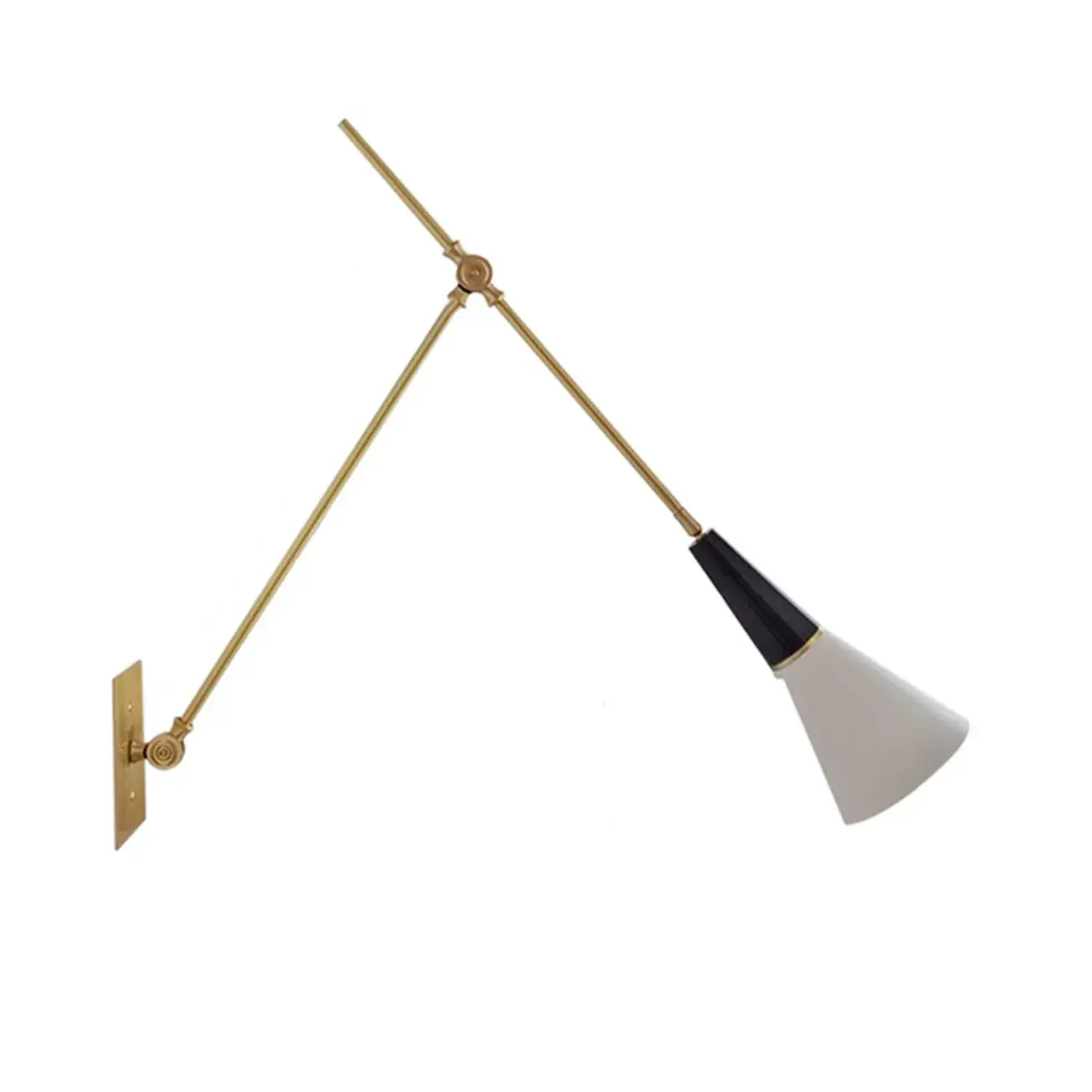 Adjustable Trendy White Cone Swing Arm Wall Sconce