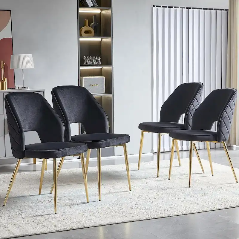 Howtai Upholstered Home Chair Hollow-Back Set of 4