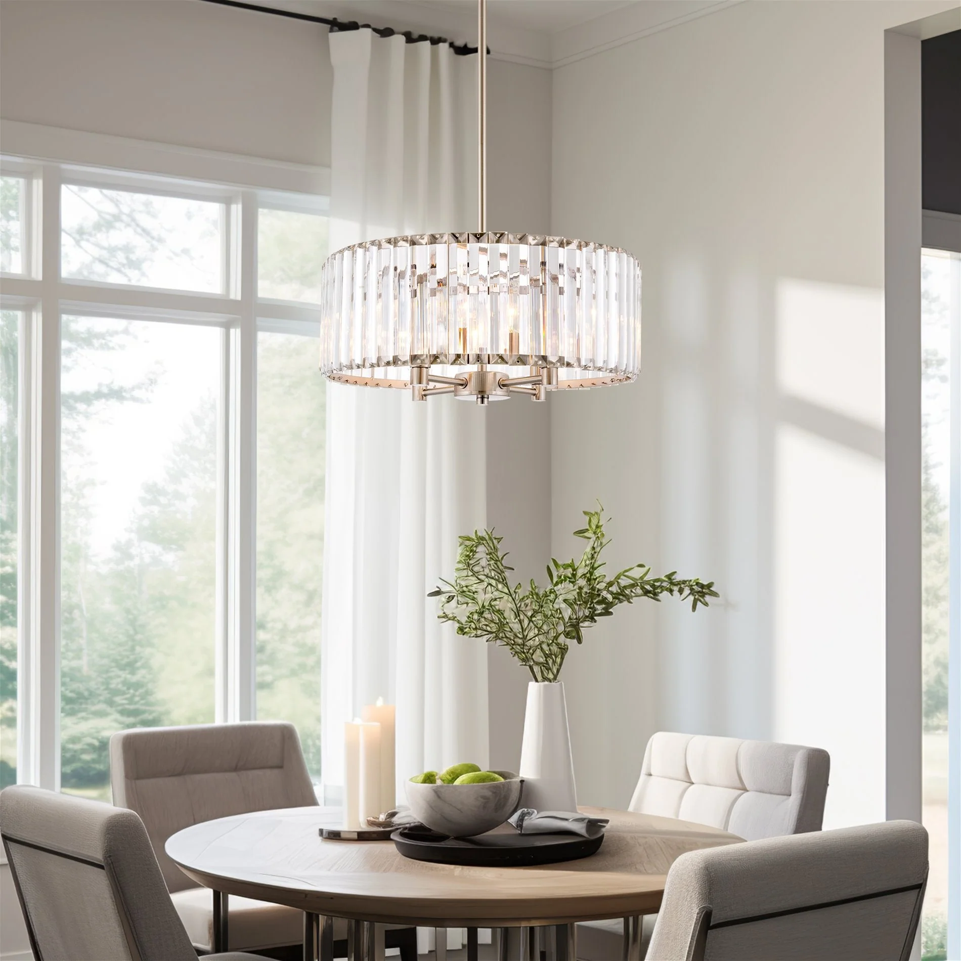 Delilah 16 Modern 4-Light Crystal Drum Chandelier