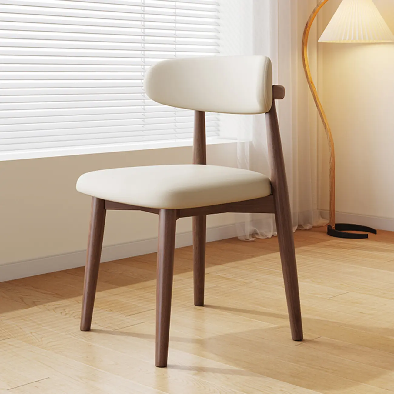 Mid-Century Modern Wooden Dining Chair Set of 2