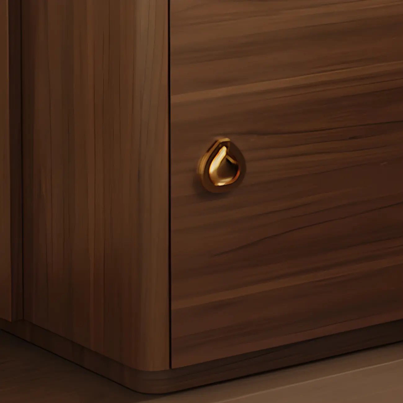 Multi-functional Nut-Brown Wood Lighting Smart Nightstand