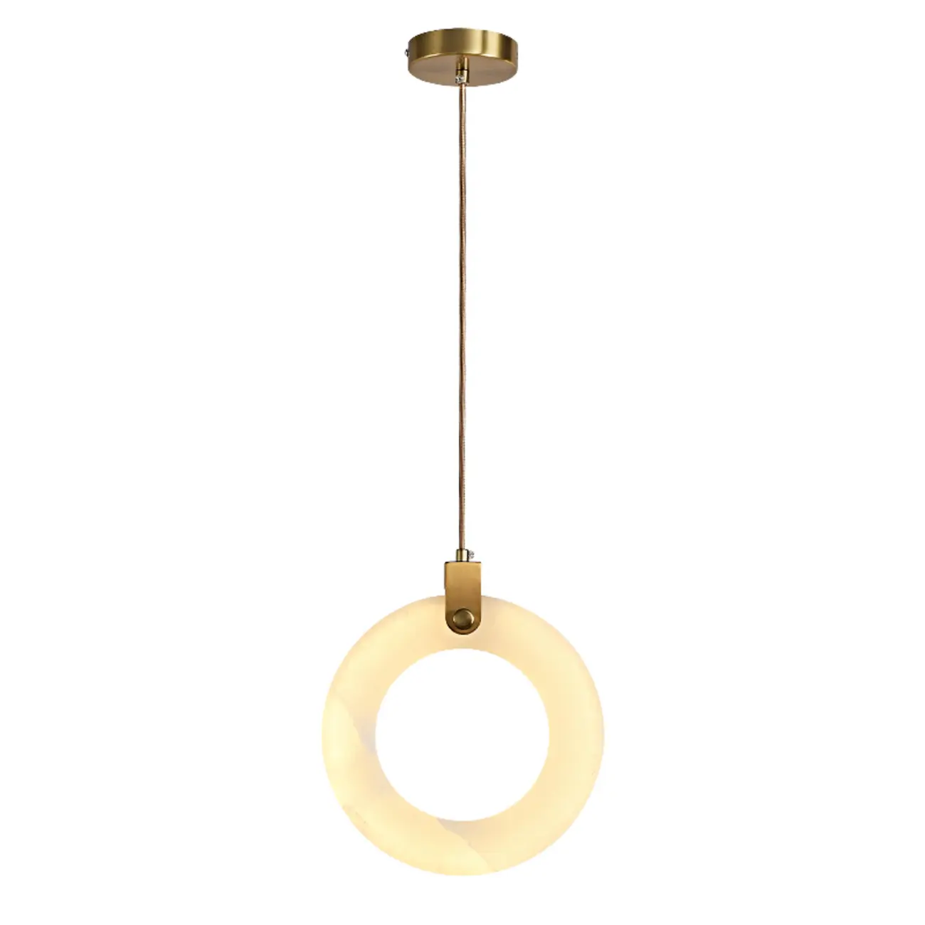 Adjustable Gold Metal Circle Hanging Pendant Light