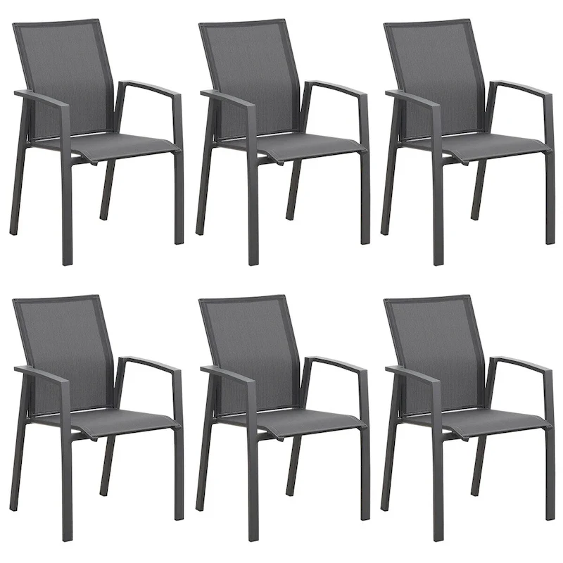 Stacking Aluminum Patio Dining Armchair (Set of 6)