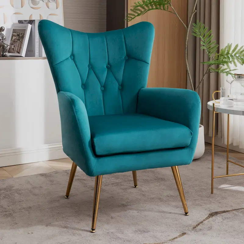 Mid Century Wingback Upholstered Accent Chair