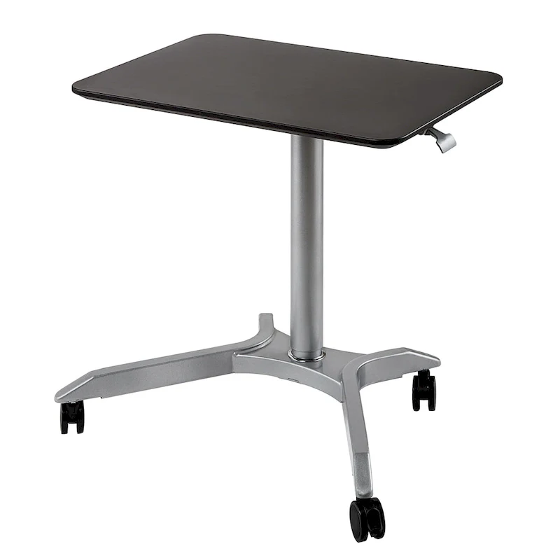 Espresso / White Pneumatic Sit-Stand Mobile Desk, Single User
