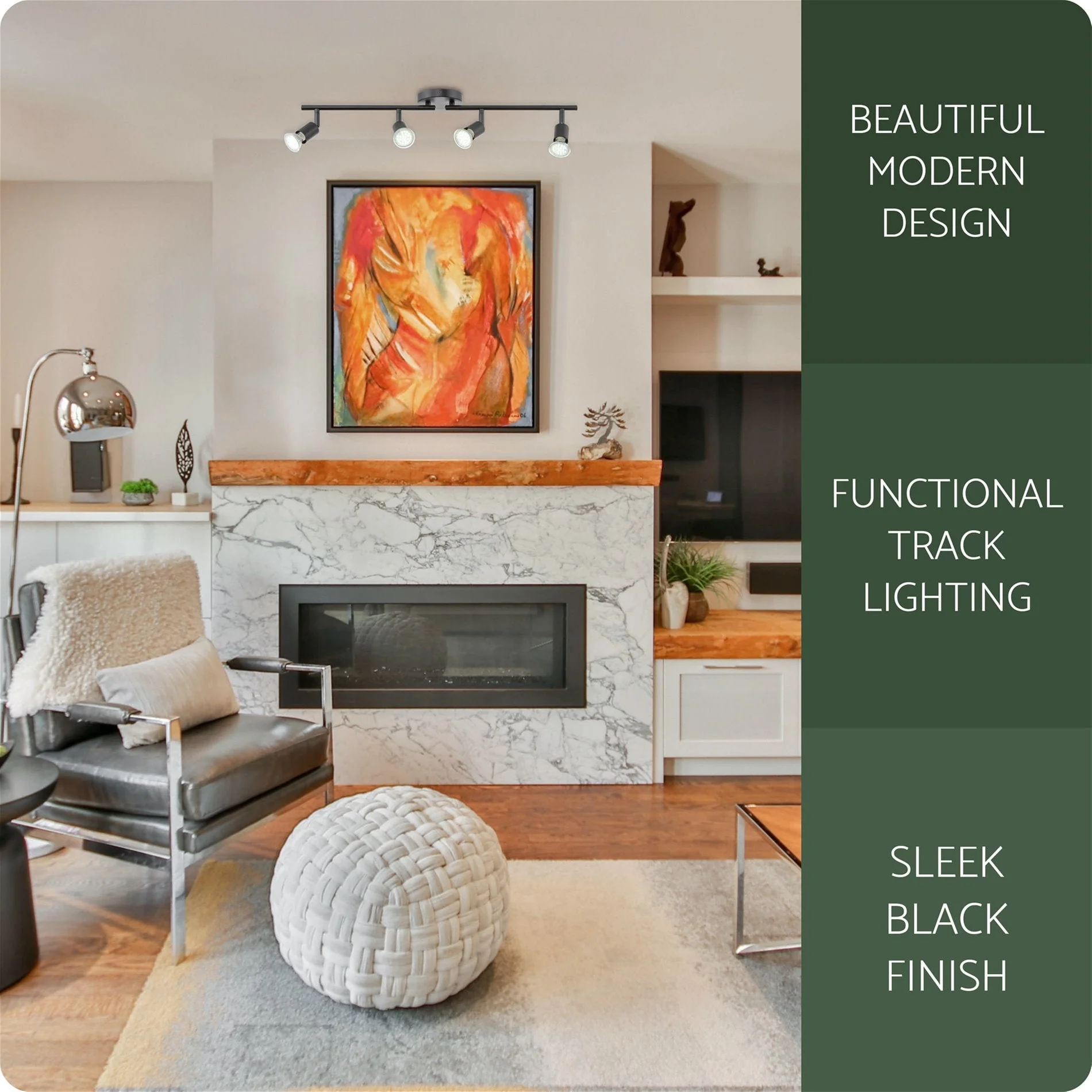 Langford 27 Modern 4-Light Directional Track Wall / Ceiling Light