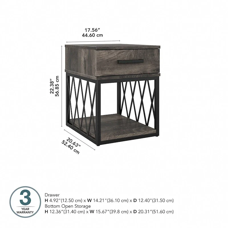 City Park Industrial End Table with Drawer