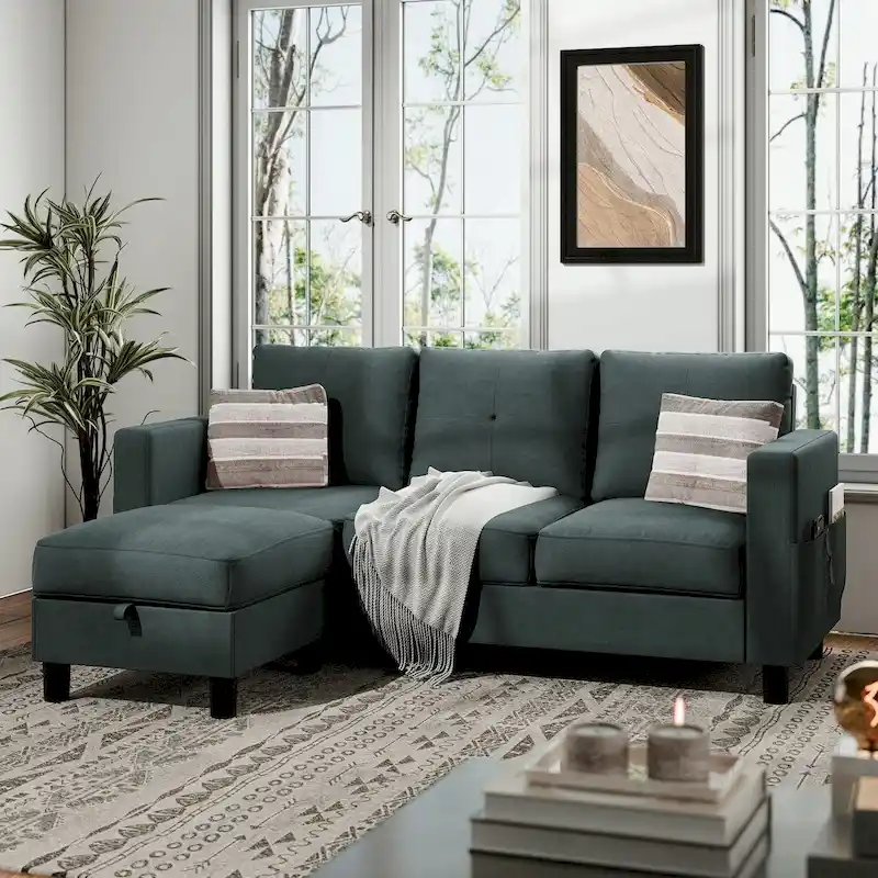 Futzca Convertible Sectional Sofa Couch, L Shaped Couch Sofa