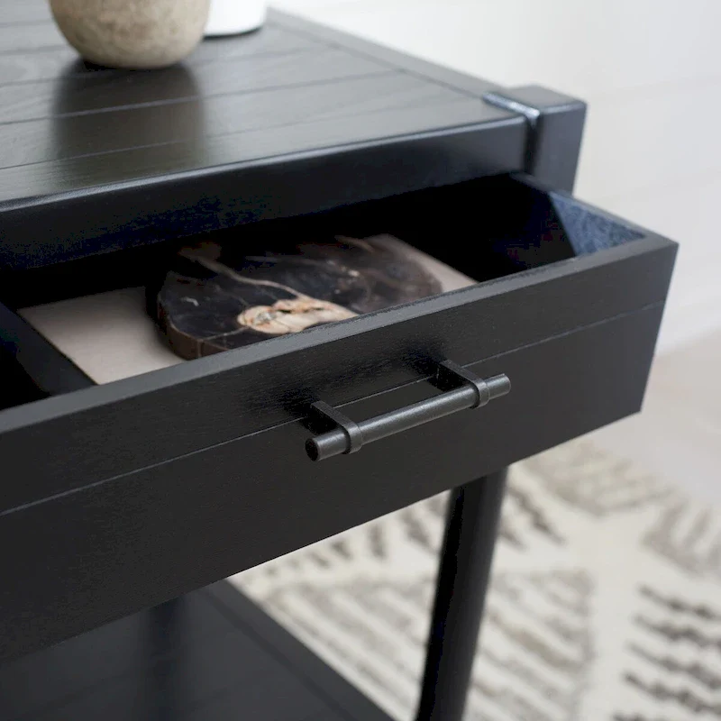 SAFAVIEH Elianne 1-Drawer Accent Table - 19  W x 15.8  L x 26  H - 19Wx16Dx26H