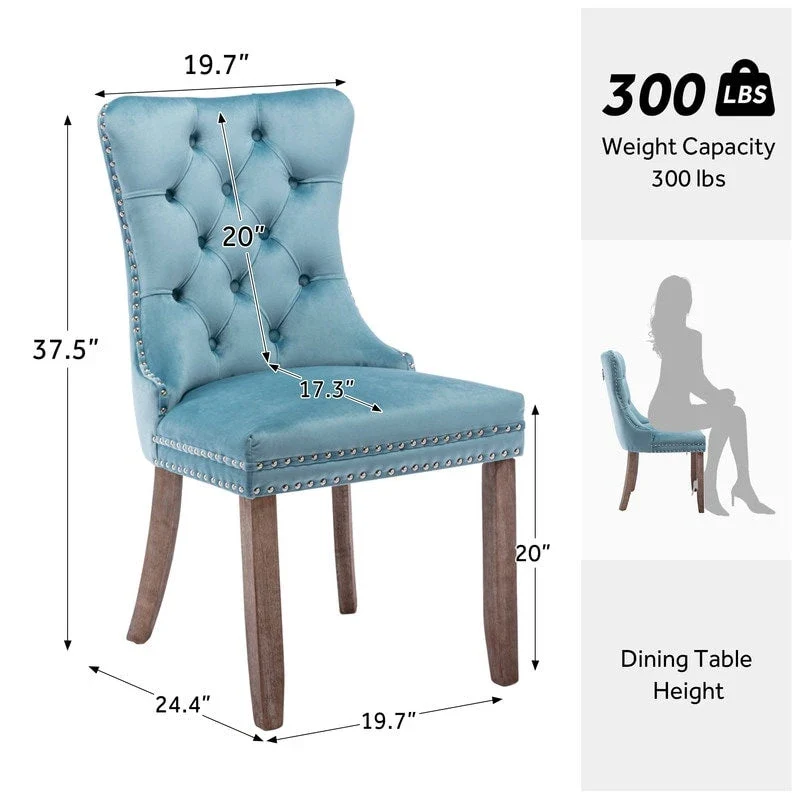 Solid Wood Velvet Upholstered Dining Chair