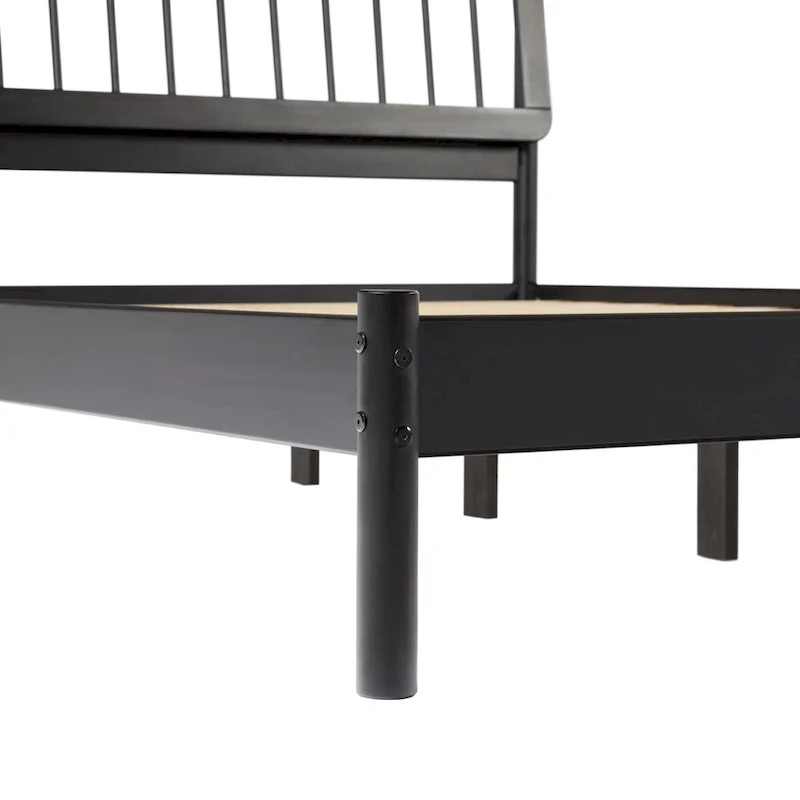 Boho Solid Wood Queen Spindle Bed