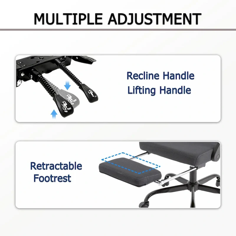 Office Chair With Foot Rest Ergonomic Swivel Mesh Task Office Chair