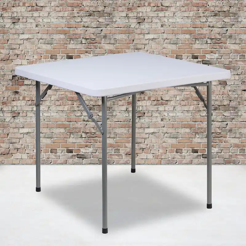 2.81-Foot Square Plastic Folding Table - Card Table/Game Table
