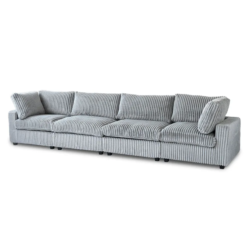 157.48 Soft Plush Modular Sectional Sofa 4-Seater Upholstered Living Room Couch
