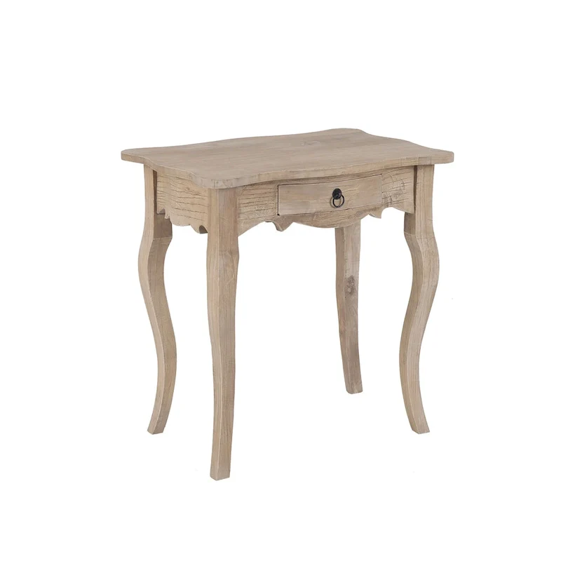 Unfinished Mindi Wood Side Table With Drawer by  - 26 x 18 x 26