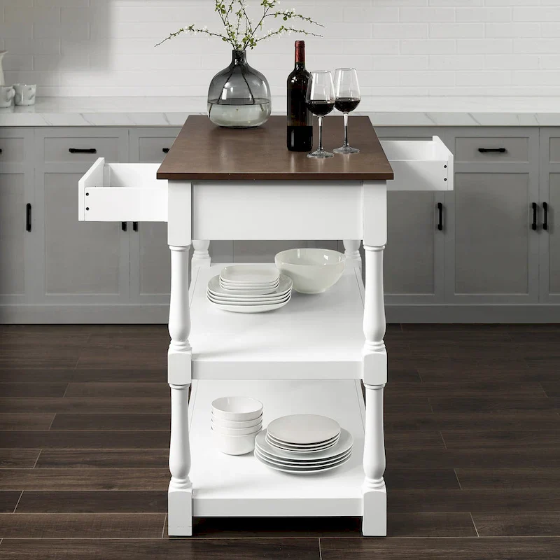 Caitlyn Wood Top Kitchen Island - 23.63d x 42w x 36.25h