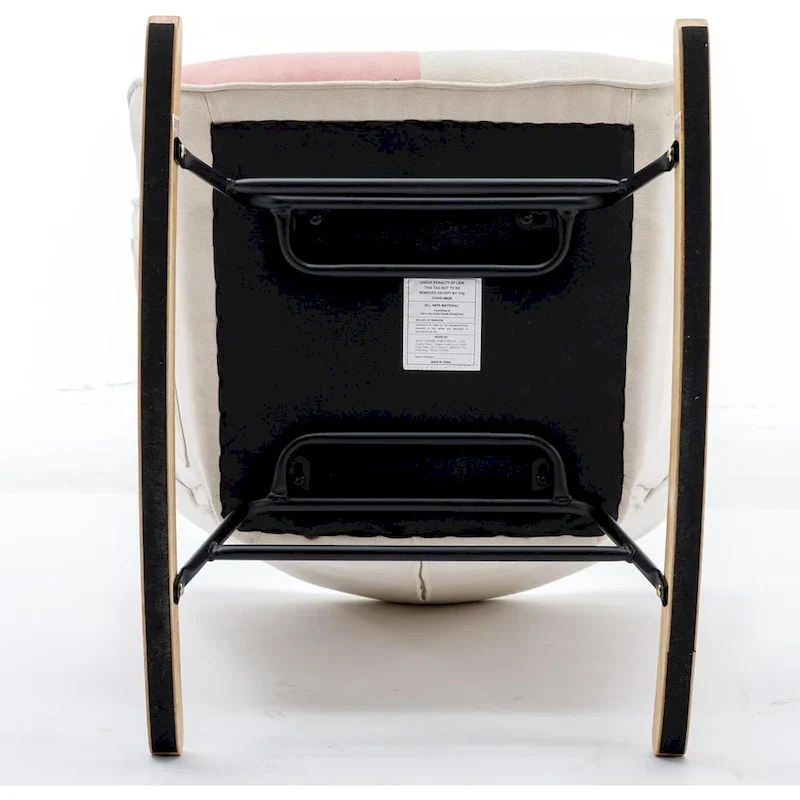 Rocking Chair Upholstered Glider Rocker Rocking Accent Chair Padded Seat with High Backrest Armchair