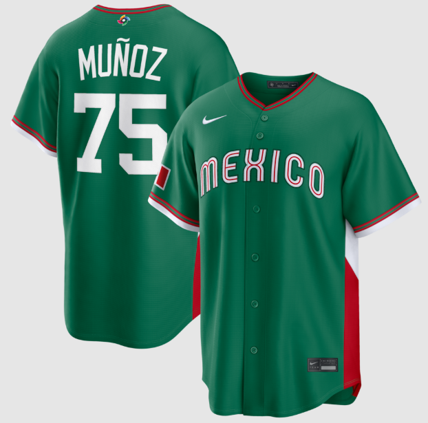 Mexico Baseball Andrés Muñoz Green 2026 World Baseball Classic Road Stadium Jersey